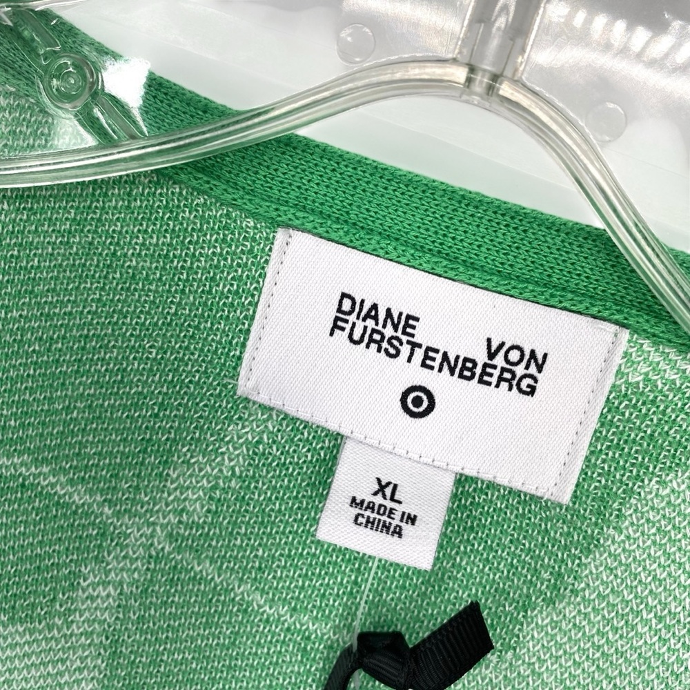 Diane Von Furstenberg x Target Ginkgo Green Long Cardigan Knit Wrap Sweater New - Picture 3 of 12